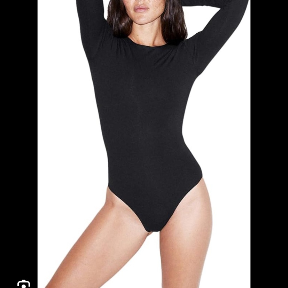 American Apparel Black Long Sleeve Bodysuit